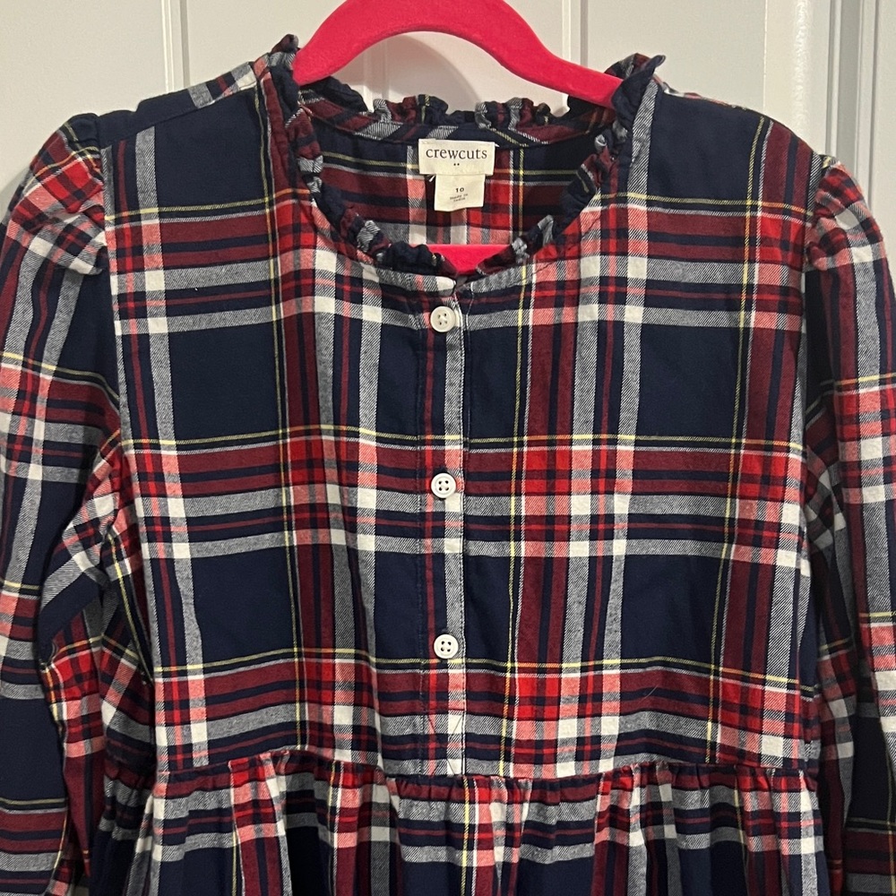 Crewcuts Classic Red and Blue Plaid Girls Dress - Size 10 - Picture 3 of 9